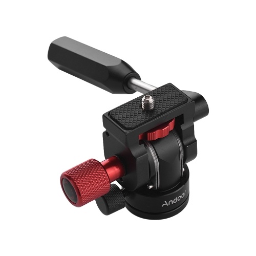 Andoer Professionnel Mini Téléphone Vidéo Trépied Tête Vidéo Trépied Action Fluid Drag Tête Pan avec 1/4 