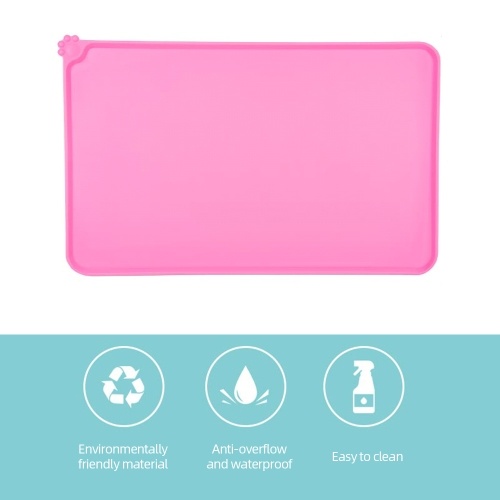 Tazón de silicona para perros Cuenco Estera para gatos Tazón de fuente para mascotas Bandeja de comida para mascotas Para mascotas Estera de comida para perros Piso limpio antideslizante Impermeable