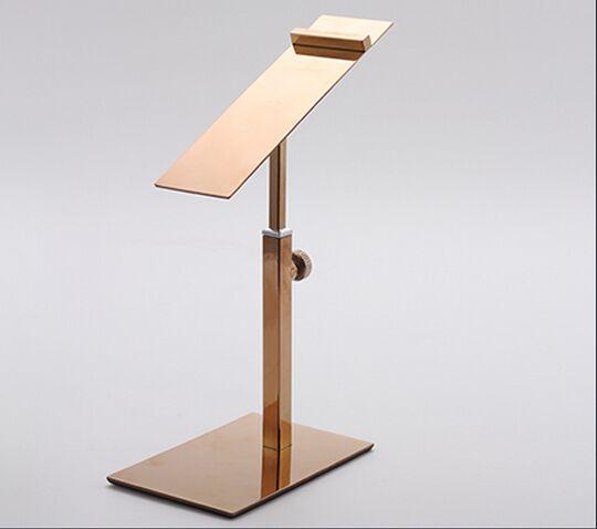 Wholesale 10pcs high quality stainess steel shoes display stand Boutique shop Men/Women's shoes holder adjustable height shoes display rack