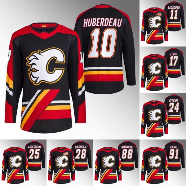 Calgary Jonathan Huberdeau Flames 2022 Reverse Retro Jersey Mikael Backlund Milan Lucic Nazem Kadri Trevor Lewis Andrew Mangiapane Elias Lindholm Dillon Dube