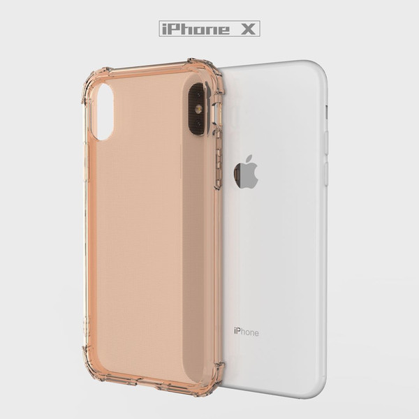 For Iphone 6/7/8 6plus/7plus/8plus X XS XR Xs Max Shock 4 Corners Protection Soft Scratch Resistant TPU Transparent Case