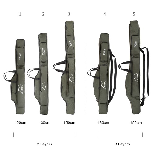 Portable Folding Fishing Rod Carrier Canvas Fishing Pole Tools Storage Bag Case Fishing Gear Tackle