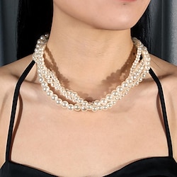 Earrings Pearl Necklace Choker 2 Pcs Flapper Accessories Retro Vintage 1920s Alloy For The Great Gatsby Cosplay Women's Costume Jewelry Fashion Jewelry Lightinthebox
