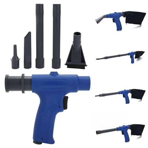 Juego 2 en 1 (pistola de succión con soplador de vacío de aire + pistola de arena) Conjunto limpiador neumático Limpieza con chorro de arena con herramienta de accesorios / rojo