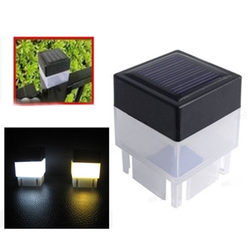 Outdoor Solar Powered Light Fence Yard Post Pool LED Square Light Courtyard Landscape Garden Lamp