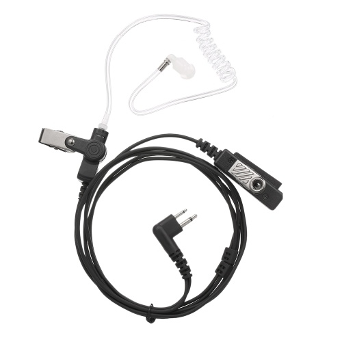 Walkie Talkie Heaphones Auriculares acústicos con auriculares de tubo de aire y micrófono grande PTT para Kenwood BAOFENG Retevis Radio de dos vías Walkie Talkie 2 clavijas K Conector