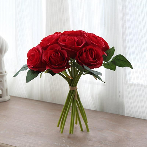 Heads Holding Roses Wedding Fake Flowers Bouquet Artificial Bouquets Silk Party Decoration Decorative & Wreaths1