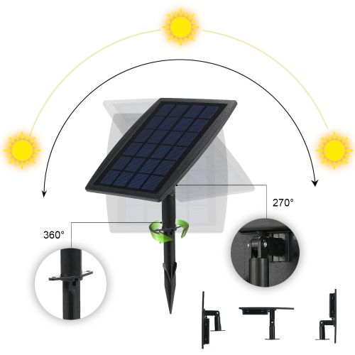 Tomshine 130LM 2W Dual Solar Powered Spotlights White