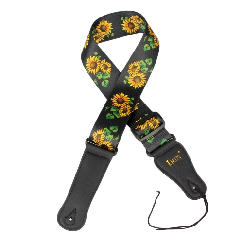 IRIN Guitar Strap Adjustable Polyester Belt PU Leather Ends for Acoustic Folk Classic Electric Guitar Bass