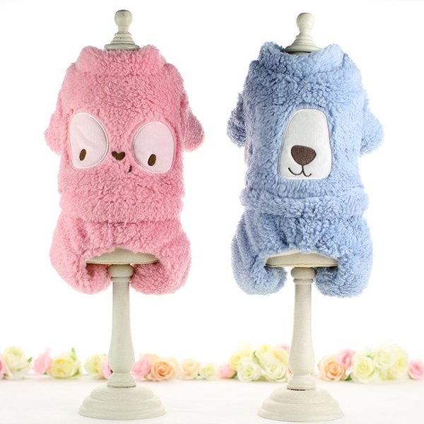 Dog Apparel Jumpsuits For Dogs Autumn And Winter Four Colors Xs-xl Sizes Cute Velvet Pet Clothing With Animals Printing