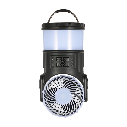 Acampar al aire libre de la linterna Carpa luz de la linterna de la lámpara de múltiples funciones recargable portátil de refrigeración LED con Radio Fan repelente de mosquitos para ir de excursión de pesca