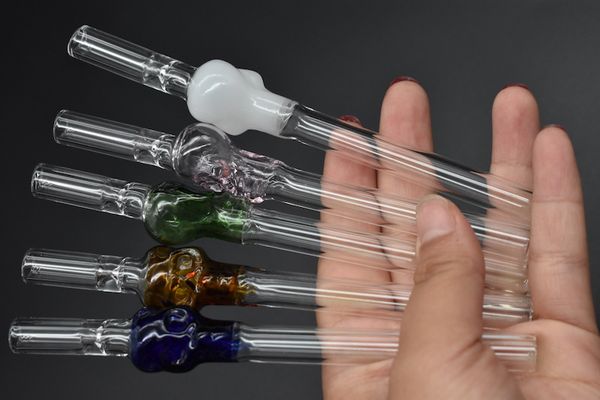 Colorful Thick Skull taster pipes marble graphics Alien one-hitters travel tobacco Glass Pipe bat glass Hitter cigarette filters