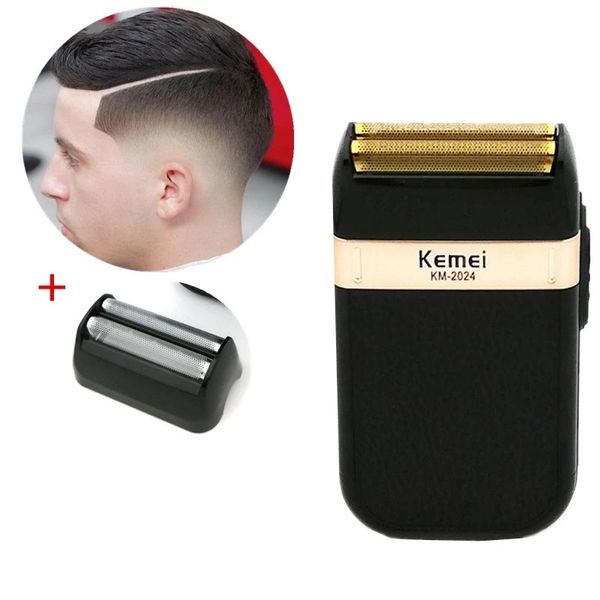 Kemei KM-2024 Electric Shaver for Men Twins Blade Waterproof Reciprocating Cordless Razor USB Rechargeable Shaving Machine Barber Trimmer