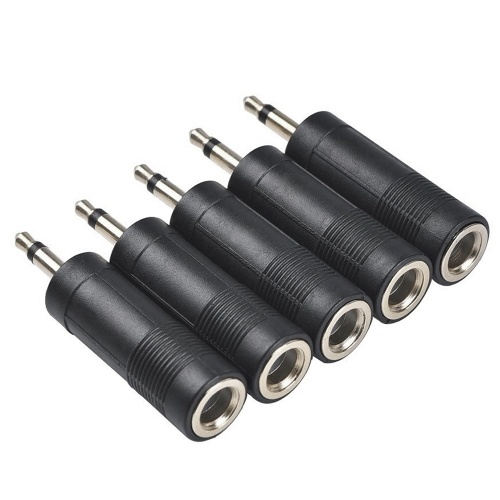 Adaptador para auriculares de 5 piezas Conector macho de 3.5 mm para conector hembra de 6.5 mm