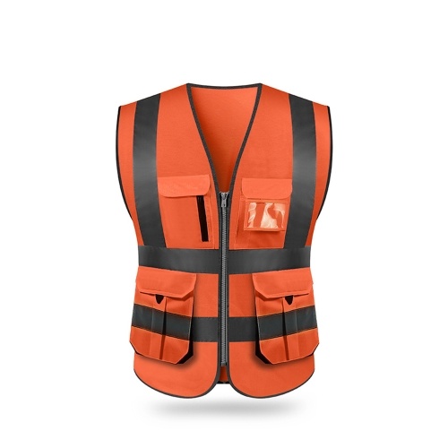 SFVest Gilet de sécurité réfléchissant Gilet réfléchissant Multi poches Vêtements de travail Sécurité Vêtements de travail Jour Nuit Moto Vélo Avertissement Sécurité Gilet