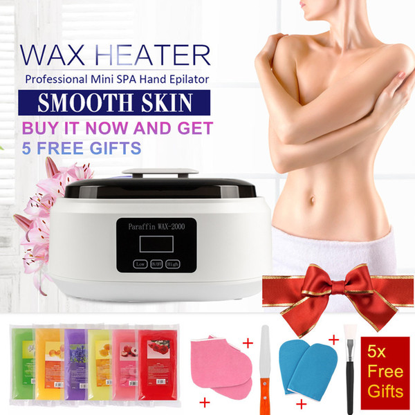 2.2L Professional Wax Heater Warmer Hair Removal Depilatory Device Machine LCD Display Temperature Adjustable Salon Home Waxing Tools