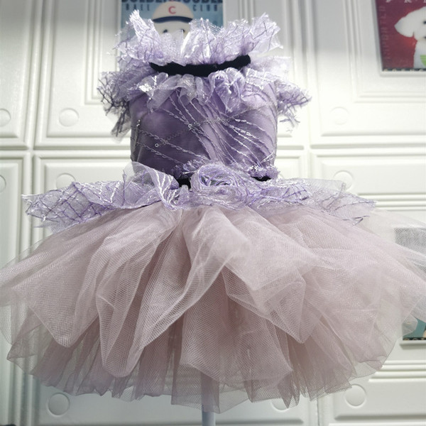 handmade dog apparel clothes pet dress classic tutu fashion purple tulle cat poodle Maltese outfit