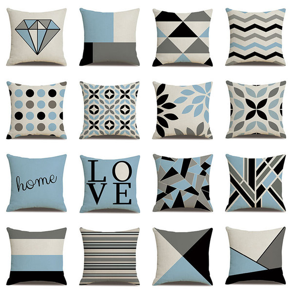 Pillow Case Amazon pillow ins printed geometric linen hug pillows home sofa back sleeve