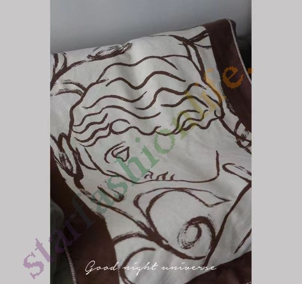 130x170cm Letter Cashmere Blanket Crochet Soft Wool Shawl Portable Warm Plaid Sofa Travel Fleece Knitted Throw Cape Designer Blankets 13 Colors