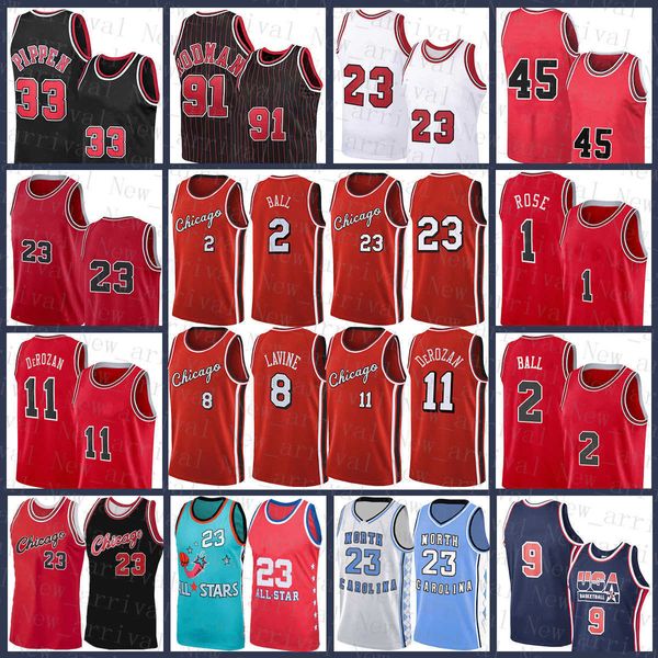 2022 Cheap Chicagos Bull 23 Michael Basketball Jersey Lonzo 2 Ball Demar 11 DeRozan Derrick 1 Rose Zach 8 LaVine Scottie 33 Pippen Dennis 91