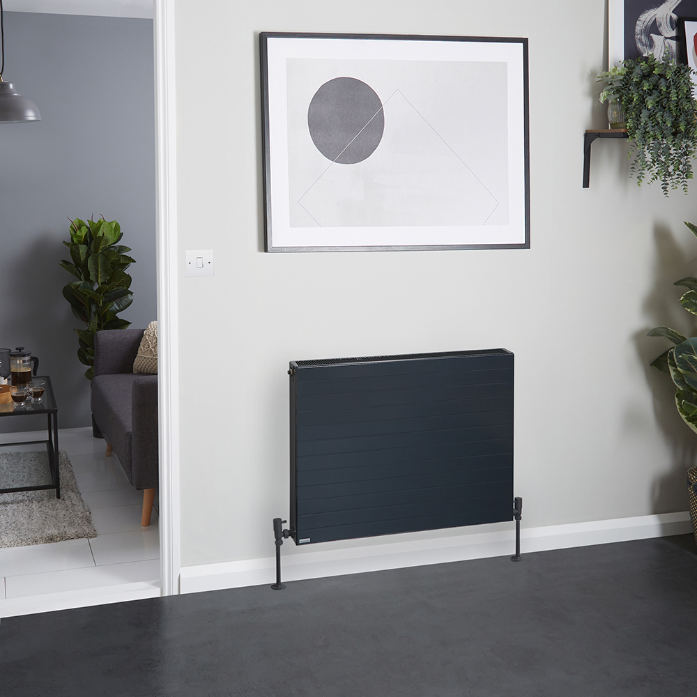 Radiador Convector Horizontal Antracita - 600mm x 800mm (Panel Doble) - Stelrad Vita Deco de Hudson Reed