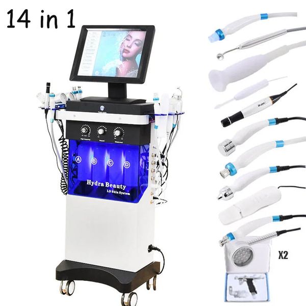 Top-selling 14 in 1 Microdermabrasion hydrodermabrasion machine PDT oxygen infusion and gentle exfoliation for spa salon beauty home use