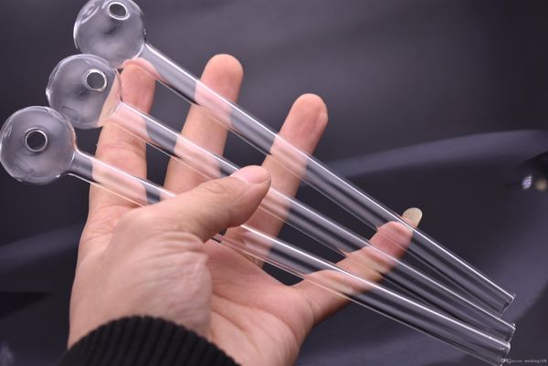 TOP quality Glass Oil Burner Pipe thick pyrex big size 8inch large Clear Glass pipe Great Tube Glass Oil Nail Pipe for water bong