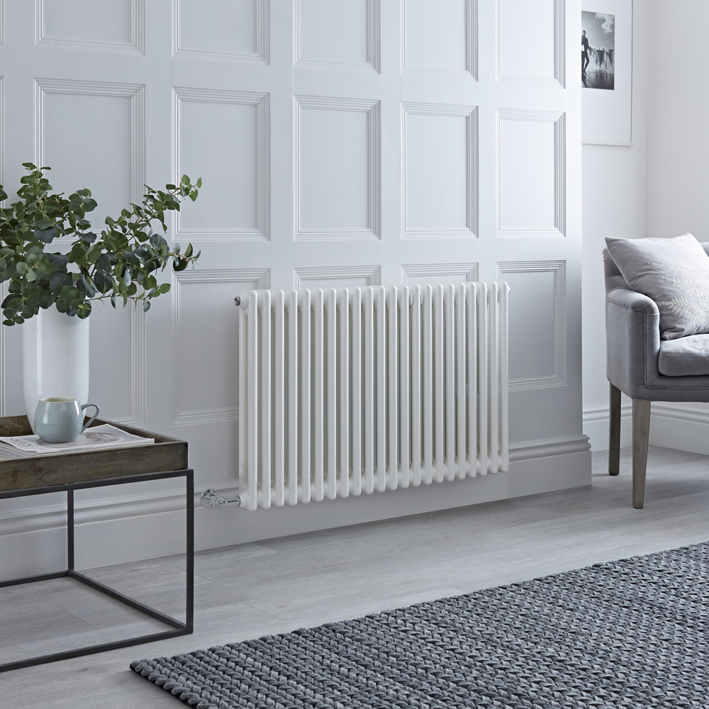 Radiador de Diseño Eléctrico - Horizontal Doble Tradicional - Blanco - 600mm x 1010mm - Disponible con Distintos Termostatos WiFi - Regent