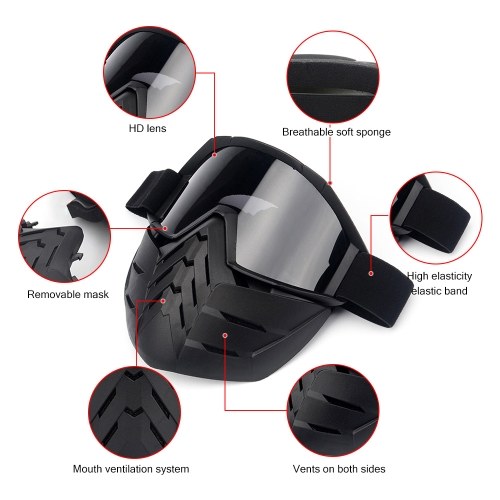 Bike Motorcycle Face Mask Goggles Motocross Eyewear Motorbike Open Face Detachable Goggle Helmets Vintage Glasses