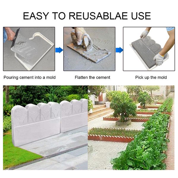 Free freight YEGBONG OEM ODM Fencing Guardrail fence lawn greening flower garden sidestone mold courtyard plastic mold
