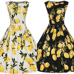 Audrey Hepburn Retro Vintage 1950s Swing Dress Flare Dress Women's Costume Vintage Cosplay Casual Daily Sleeveless Dress Masquerade Lightinthebox