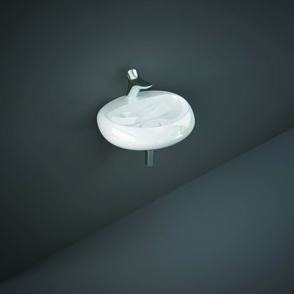 Lavabo Suspendido Moderno Blanco Lúcido - 550mm x 425mm (1 Agujero para la Grifería) - RAK Cloud x Hudson Reed