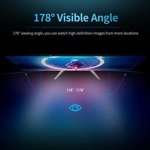 Moniteur mince de 23,8 pouces HD 1080P Écran IPS 1920 * 1080 Résolution 178 ° Angle de vision Faible lumière bleue Moniteur de soin des yeux Prise américaine