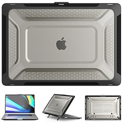 Protective Case for MacBook Air 13 inch 2021 2020 Release A2337 M1 A2179 Model Touch IDHeavy Duty Honeycomb Hard Shell with Slim TPU Bumper and Fold Kickstand miniinthebox