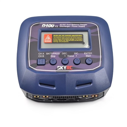 Original SKYRC D100 V2 100W AC / DC Cargador Dual Balance Descargador Fuente de alimentación