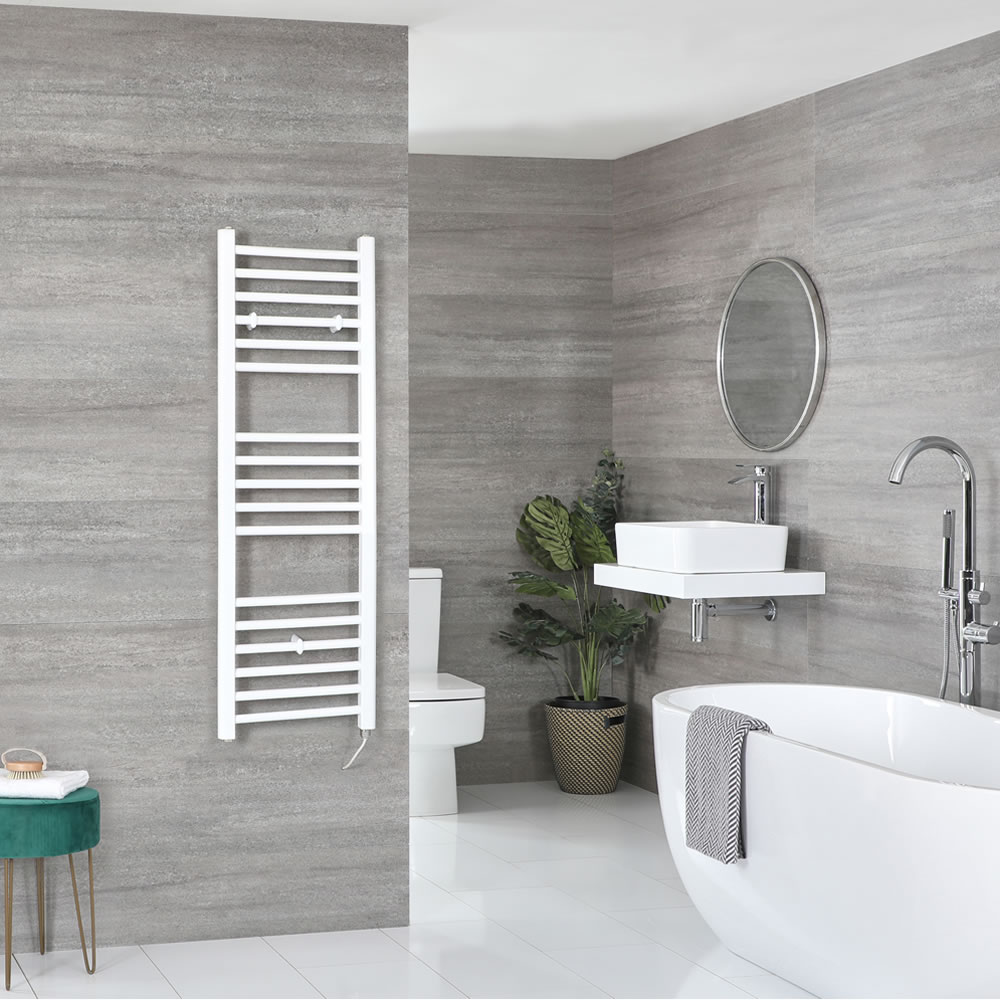 Radiador Toallero Eléctrico Plano Blanco - 1200mm x 400mm - Ive