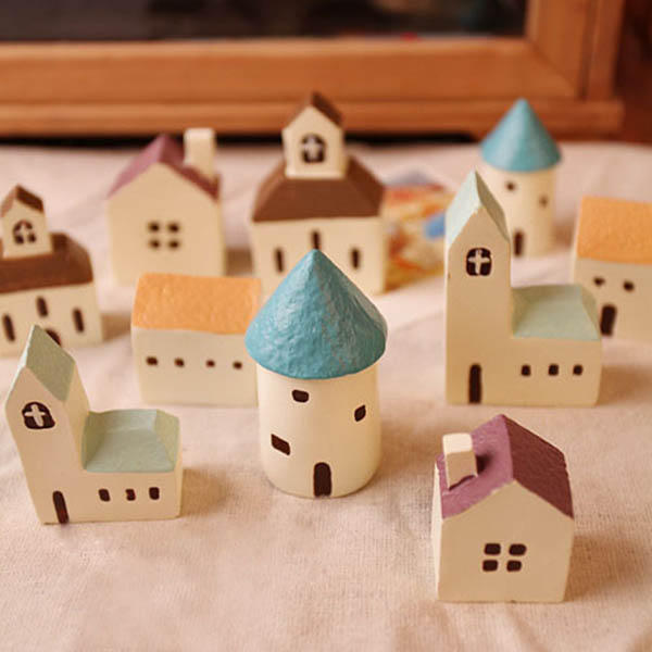 DIY Eco Bottle Decoration Resin House Castle Garden Flower Pot Micro Landscape