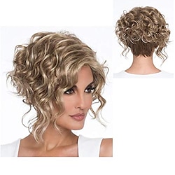 Blonde Wigs for Women Baruisi Short Curly Blonde Wigs for Women Synthetic Heat Resistant Side Part Halloween Cosplay Hair Wig Lightinthebox