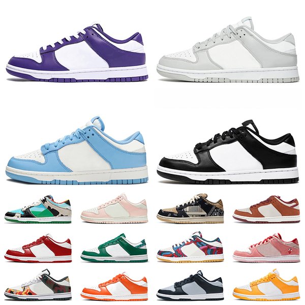 Outdoor Sports Low Womens Mens Running Shoes OG Black White Lows Coast UNC Court Purple Grey Fog Paisley Vintage Green Big Size 13 Platform Sports Sneakers Trainers