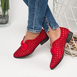 Women's Loafers Flat Sandals Plus Size Outdoor Office Daily Summer Bowknot Block Heel Pointed Toe Elegant Casual Sweet Walking Shoes PVC Loafer Solid Colored Black White Rosy Pink Lightinthebox