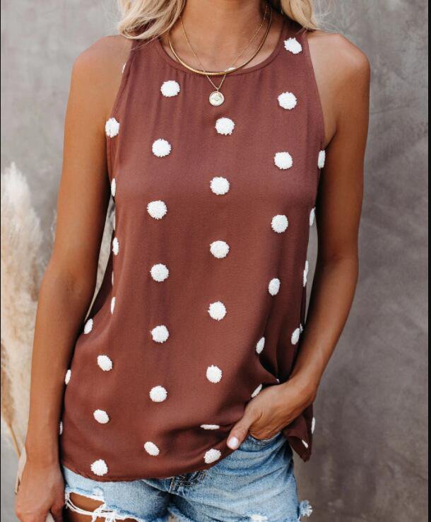 Polka Dots Casual Tanks & Camis - Noracora