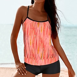 Maillots de Bain Tankini 2 pièces Maillot de bain Femme 2 Pièces Imprimé Tie Dye Normal Maillots de bain Sportif Tenues de plage Eté Lightinthebox