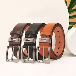 Men's Faux Leather Belt Classic Jean Belt Black Camel Faux Leather Stylish Casual Classic Plain Daily Vacation Going out Lightinthebox