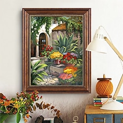 Handmade Oil Painting Canvas Wall Art Decoration Spring Garden Landscape for Home Decor Rolled Frameless Unstretched Painting Lightinthebox