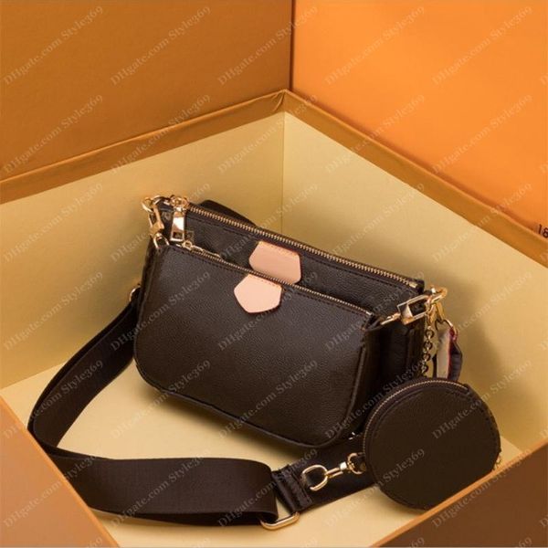 Women Cosmetic Bags 3pcs Sets Woman Classic Designer Handbag Bag Leather Date Code Handbags Clutch Makeup Purse With Dust Bag