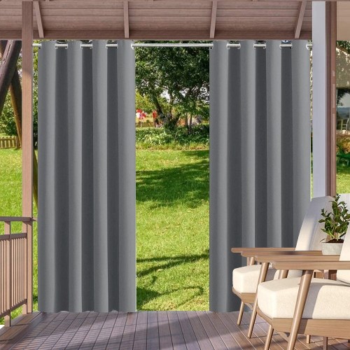 Rideaux à œillets d'intimité bloquant le soleil pour rideaux d'extérieur et d'intérieur à 1 panneau