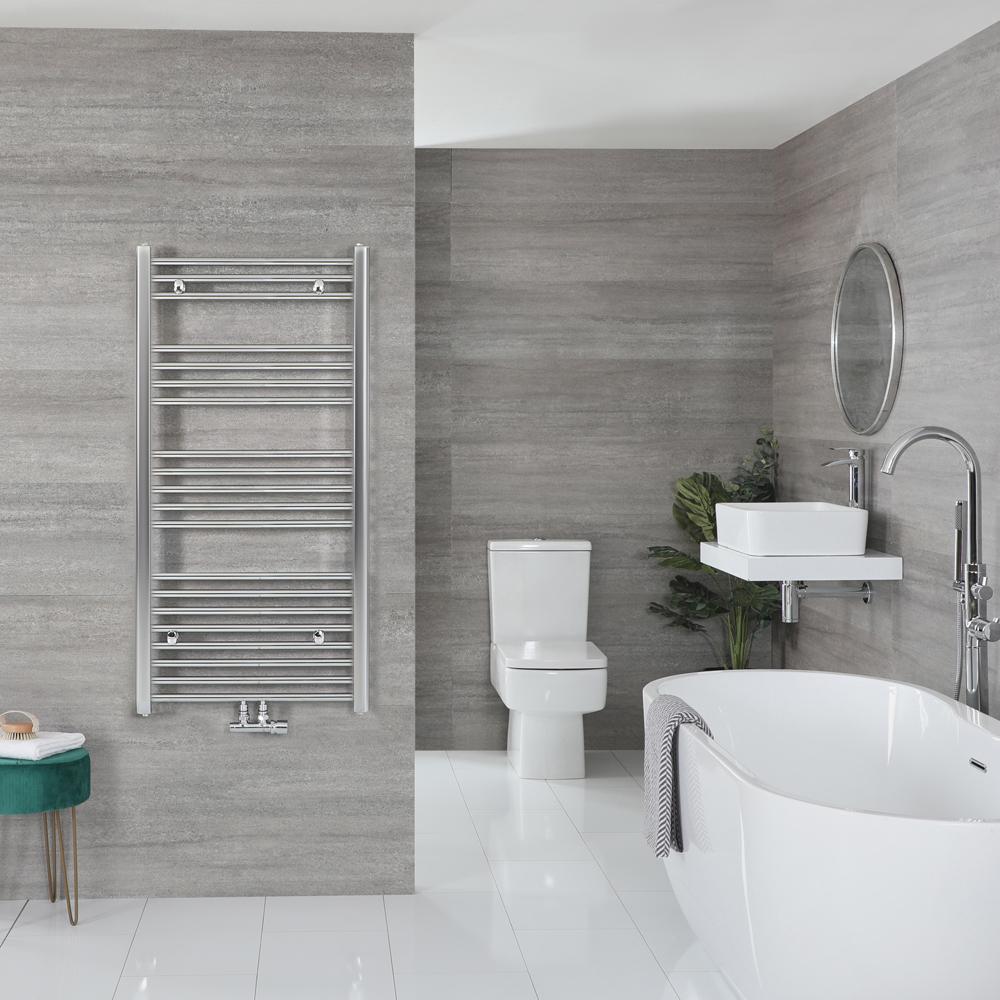 Radiador Toallero Cromado de Conexión Central - 1188mm x 600mm - Neva