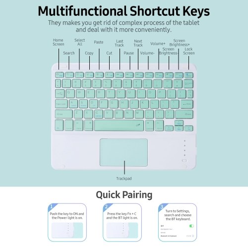 Étui pour clavier BT amovible avec fente pour stylet de chargement pour pavé tactile Compatible avec iPad Pro11 2018/2020 / iPad air4 2020 rose