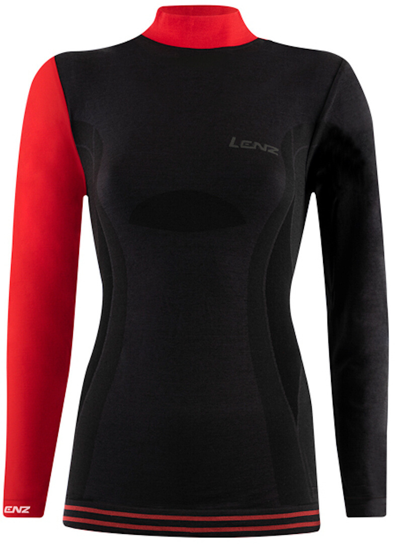 Lenz 6.0 Merino Turtle Neck Dames Longsleeve Noir Rouge XS
