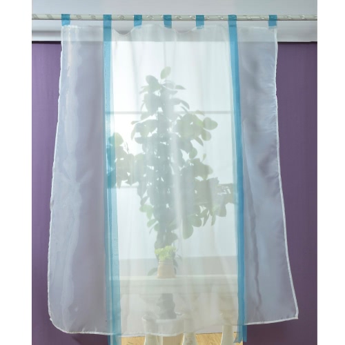 Anself 100*140cm Pastoral Voile Curtains Tab Top Tulle Sheer Curtain Roman Blinds for Bedroom Door Window Decoration